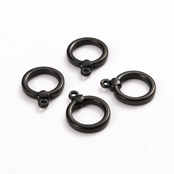 

PandaHall 304 Stainless Steel Toggle Clasps Parts, Ring, Electrophoresis Black, 18x14x3mm, Hole: 1.5mm, Inside: 10x10mm 304 Stainless Steel...