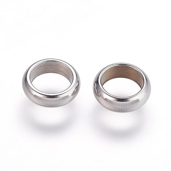 

PandaHall 201 Stainless Steel Beads, Ring, Large Hole Beads, Stainless Steel Color, 7x2mm, Hole: 5mm 201 Stainless Steel Ring