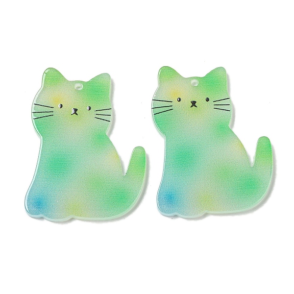 

PandaHall Opaque Acrylic Pendants, Cat Shape, 38x29x2mm, Hole: 1.6mm Acrylic Cat Shape