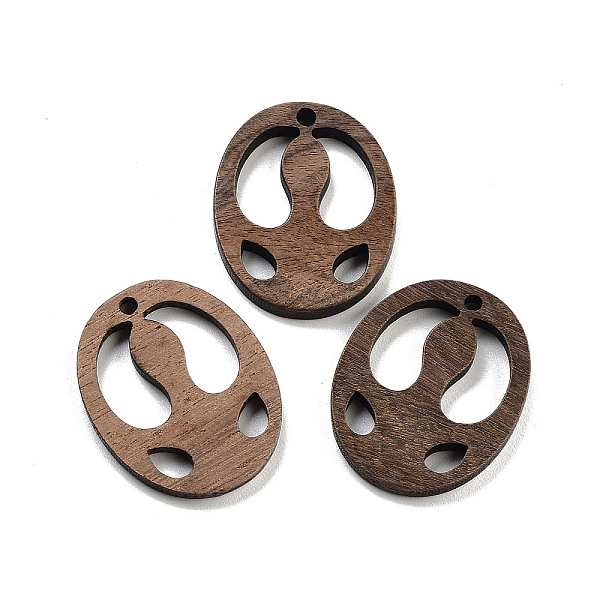 

PandaHall Walnut Wood Pendants, Oval, 29x23x2.5mm, Hole: 2mm Wood Oval Brown