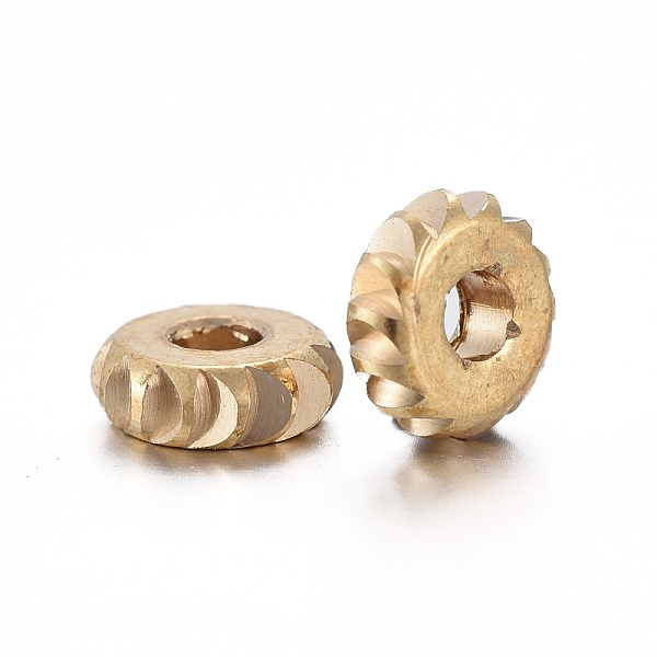 

PandaHall Brass Spacer Beads, Nickel Free, Flat Round, Raw(Unplated), 5.6x2mm, Hole: 2mm Brass Flat Round