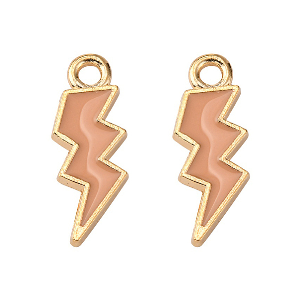 

PandaHall Alloy Enamel Pendants, Lightning Bolt, Light Gold, Dark Salmon, 20x7x1.5mm, Hole: 2mm Alloy+Enamel Lightning Bolt