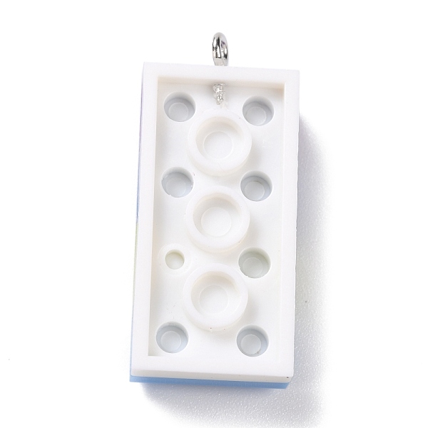 

PandaHall Resin Pendants, with Platinum Iron Loop, Toy Bricks, Colorful, 36x15.5x8mm, Hole: 2.6mm Iron+Resin Others