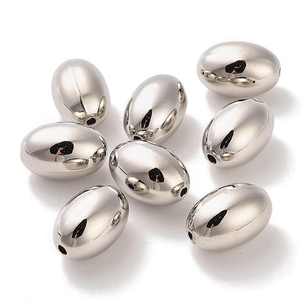 

PandaHall CCB Plastic Beads, Oval, Platinum, 15x10mm, Hole: 1.8mm Plastic Oval