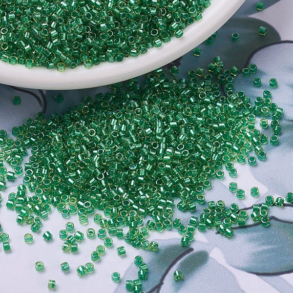 

PandaHall MIYUKI Delica Beads, Cylinder, Japanese Seed Beads, 11/0, (DB0916) Sparkling Green Lined Chartreuse, 1.3x1.6mm, Hole: 0.8mm, about...