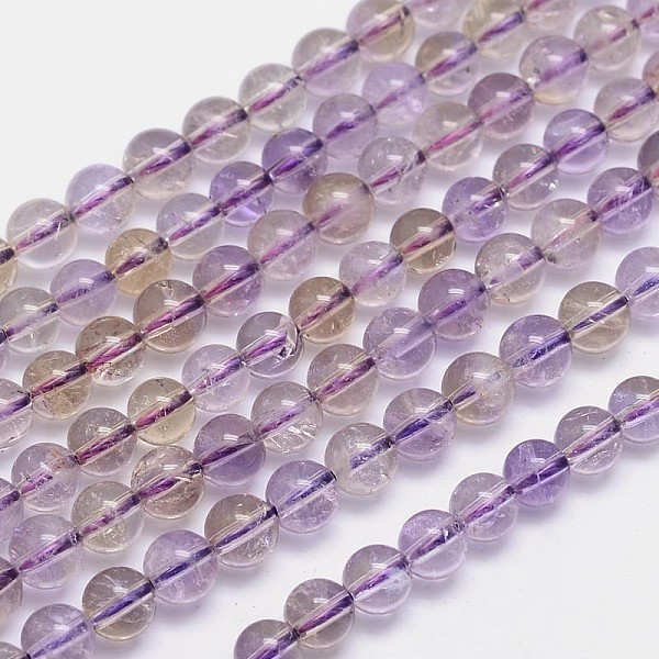 

PandaHall Natural Ametrine Beads Strands, Round, 6mm, Hole: 1mm, about 66pcs/strand, 15.5 inch Ametrine Round