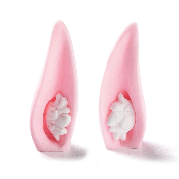 

PandaHall 3D Animal Ear Opaque Resin Cabochons, Rabbit Ears, for DIY Headband Making, Pink, 33x11x9mm Resin Others Pink