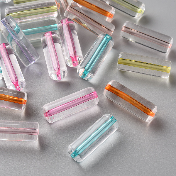 

PandaHall Transparent Acrylic Beads, Column, Mixed Color, 25x9mm, Hole: 1.6mm, about 270pcs/500g Acrylic Column Multicolor