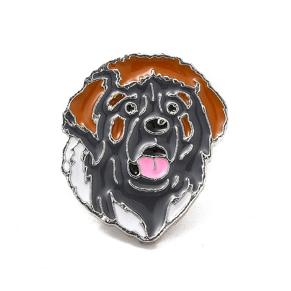 

PandaHall Dog Enamel Pin with Brass Butterfly Clutches, Alloy Badge for Backpack Clothing, Leonberger, 25x21.5x10mm Alloy+Enamel Dog