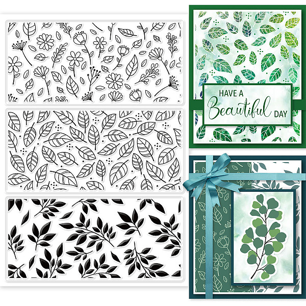

PandaHall PVC Plastic Stamps, for DIY Scrapbooking, Photo Album Decorative, Cards Making, Stamp Sheets, Leaf Pattern, 16x11x0.3cm Plastic...