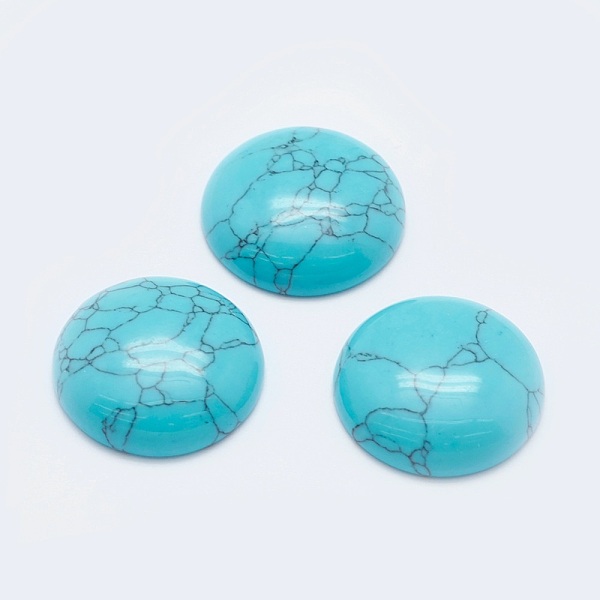 

PandaHall Synthetic Green Turquoise Cabochons, Half Round, Dyed, 24.5x7~8mm Synthetic Turquoise Half Round