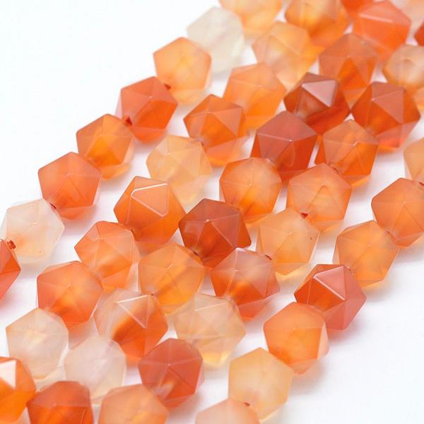 

PandaHall Natural Carnelian Beads Strands, Star Cut Round Beads, Dyed & Heated, Faceted, 8~8.5mm, Hole: 1mm, about 48~50pcs/strand..., Red