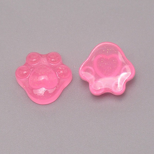 

PandaHall Transparent Resin Cabochons, with Glitter Powder, Cat Claw, Hot Pink, 16.5x16.5x8mm Resin Others