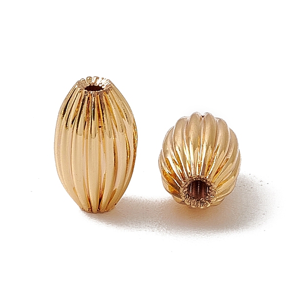 

PandaHall Brass Beads, Long-Lasting Plated, Corrugated Oval, Real 18K Gold Plated, 8x5mm, Hole: 1mm Brass Oval