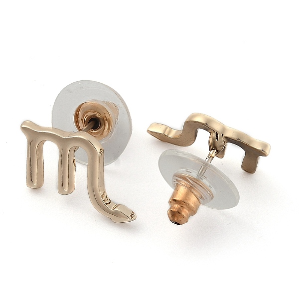 

PandaHall 12 Constellation/Zodiac Sign Alloy Stud Earrings, with Ear Nuts, Golden, Scorpio, 10.6x10.6x1.5mm, Pin: 0.6mm Alloy Scorpio
