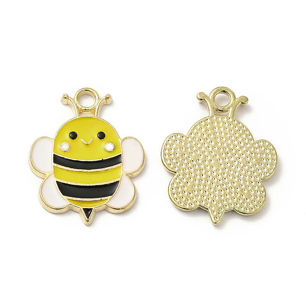 

PandaHall Alloy Enamel Pendants, Bee Charm, Golden, Yellow, 23x18x1.5mm, Hole: 2.5mm Alloy+Enamel Bees Yellow