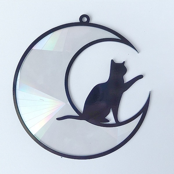 

PandaHall Acrylic Big Pendant, Black, Cat, Moon, 127mm Acrylic Moon Black