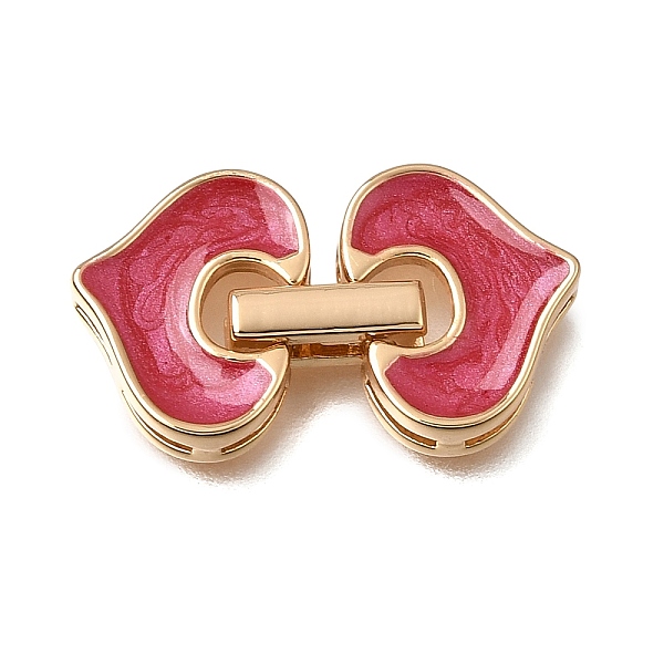 Heart Brass Enamel Fold Over Clasps