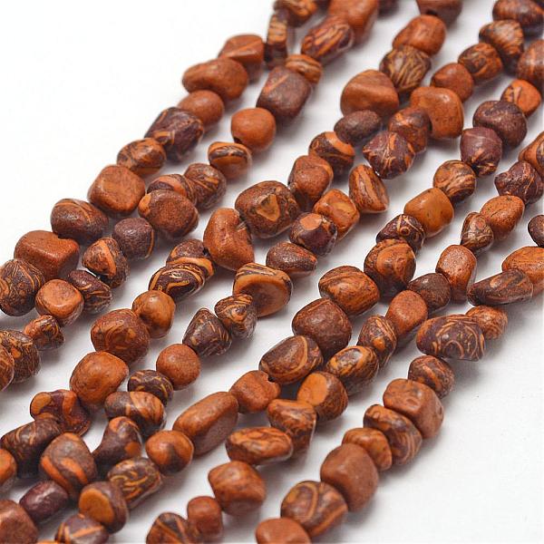 

PandaHall Natural Elephant Skin Jasper/Miriam Stone/Calligraphy Stone Beads Strands, Dyed, Nuggets, 3~5x3~5x3~8mm, Hole: 1mm, about..., Gold