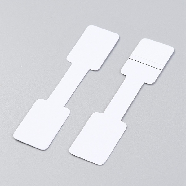 

PandaHall Paper Jewelry Display Price Label Cards, Paper Price Tag, Sticky, Rectangle, White, 6x1.3x0.02cm Paper White