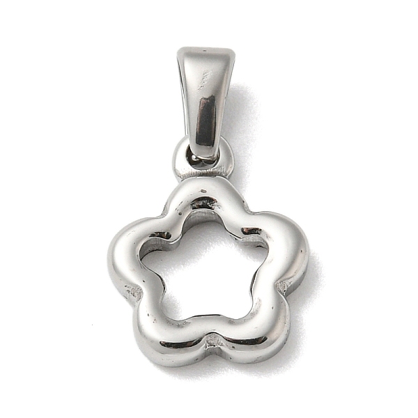 

PandaHall 304 Stainless Steel Pendants, Flower, Stainless Steel Color, 18x15x3.5mm, Hole: 7x4mm 304 Stainless Steel Flower