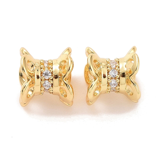 

PandaHall Brass Micro Pave Cubic Zirconia Spacer Beads, Flower, Golden, 6x6mm, Hole: 1.8mm Brass+Cubic Zirconia Flower Clear