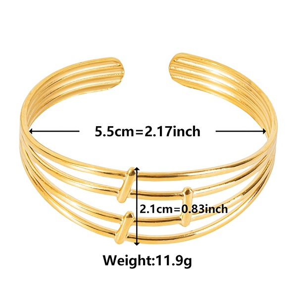 European And American Style Hollow 304 Stainless Steel Cuff Bangles For Women