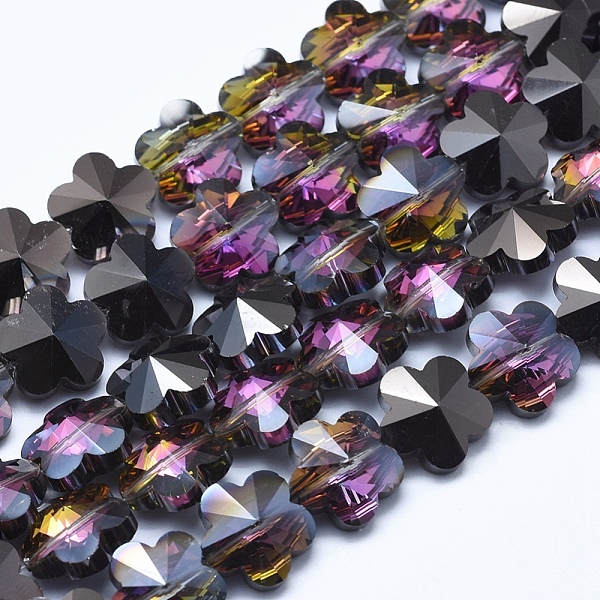 

PandaHall Glass Beads Strands, Mixed Style, Faceted, Flower, Mixed Color, 13.5x8mm, Hole: 1mm, about 25pcs/strand, 12.5 inch(32cm) Glass..., Multicolor
