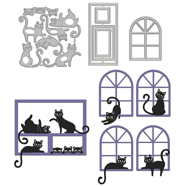 

PandaHall Carbon Steel Cutting Dies Stencils, for DIY Scrapbooking, Photo Album, Decorative Embossing Paper Card, Stainless Steel Color, Cat...