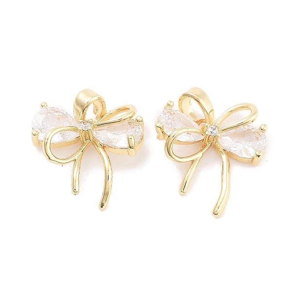 

PandaHall Brass Micro Pave Cubic Zirconia Pendants, Real 18K Gold Plated, Bowknot, Real 18K Gold Plated, Clear, 16x15x4mm, Hole: 5x3mm...