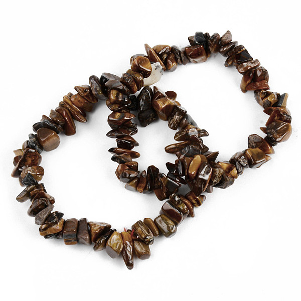 

PandaHall Unisex Chip Natural Tiger Eye Beaded Stretch Bracelets, Inner Diameter: 1-3/4~2 inch(4.5~5cm) Tiger Eye