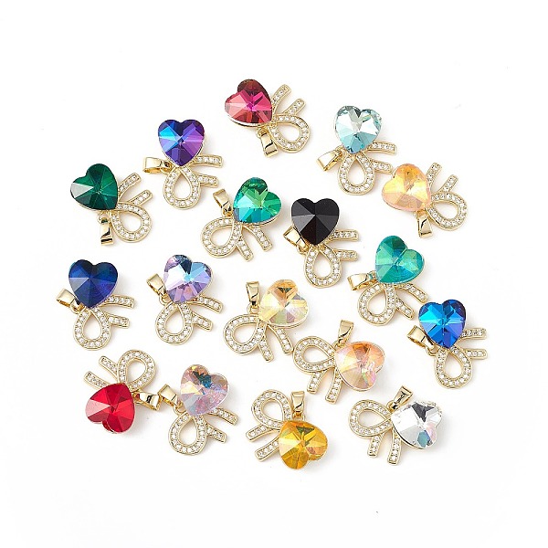 

PandaHall Real 18K Gold Plated Rack Plating Brass Micro Pave Clear Cubic Zirconia Pendants, with Glass, Long-Lasting Plated, Cadmium Free &..., Multicolor