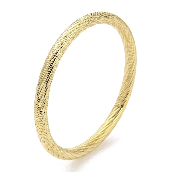 

PandaHall 304 Stainless Steel Textured Bangles, Real 14K Gold Plated, Inner Diameter: 2-3/8 inch(6.05cm) 304 Stainless Steel