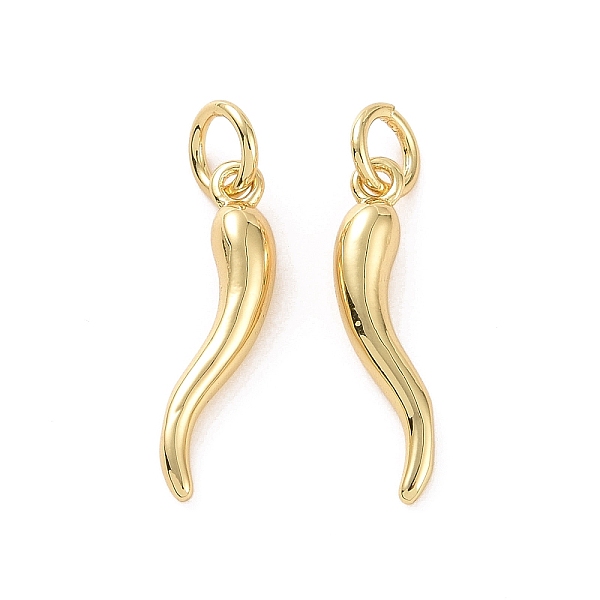 

PandaHall Rack Plating Brass Pendants, with Jump Ring, Long-Lasting Plated, Cadmium Free & Lead Free, Horn of Plenty/Italian Horn Cornicello...