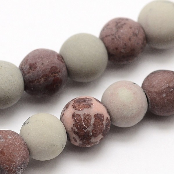

PandaHall Natural Dendritic Jasper Frosted Round Beads Strands, Chohua Jasper, 6mm, Hole: 1mm, about 65pcs/strand, 15.0 inch Dendritic...