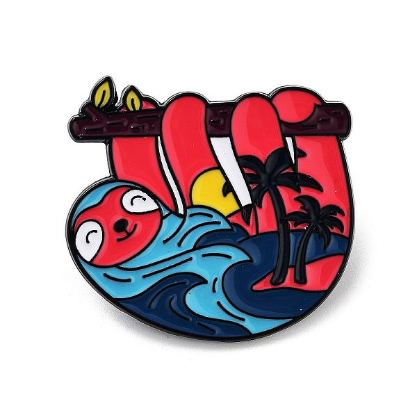 

PandaHall Black Alloy Brooches, Enamel Pins, Sloth, Red, 32x33x1.5mm Alloy+Enamel Other Animal Red