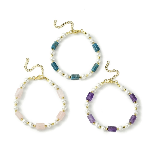 

PandaHall 3Pcs 3 Style Natural Mxied Stone & Shell Pearl Beaded Bracelets Set for Women, 7-5/8 inch(19.5cm), 1Pc/style Mixed Stone