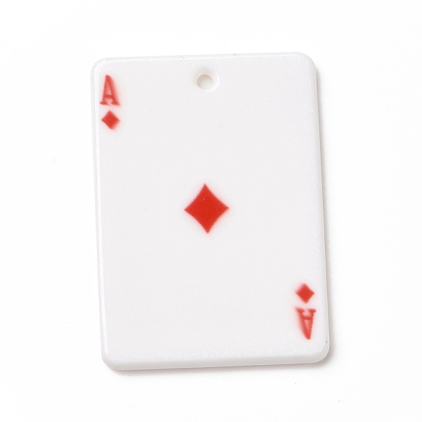 

PandaHall Printed Acrylic Pendants, Rectangle with Playing Cards Pattern, Ace of Diamonds, Red, 36x25.5x2mm, Hole: 1.8mm Acrylic Rectangle...