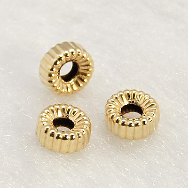

PandaHall Yellow Gold Filled Corrugated Beads, 1/20 14K Gold Filled, Cadmium Free & Nickel Free & Lead Free, Rondelle, 4x2mm, Hole: 1mm...
