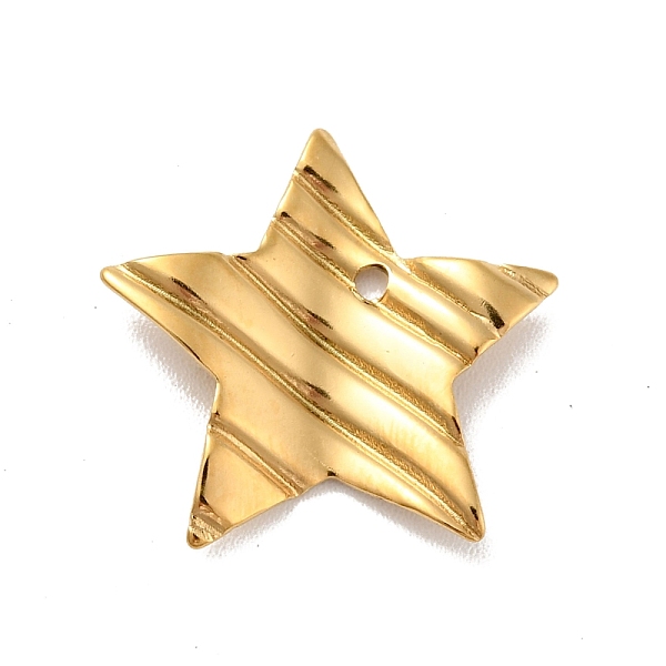 

PandaHall 304 Stainless Steel Pendants, Textured, Star, Golden, 18x19x2.5mm, Hole: 1.2mm 304 Stainless Steel Star