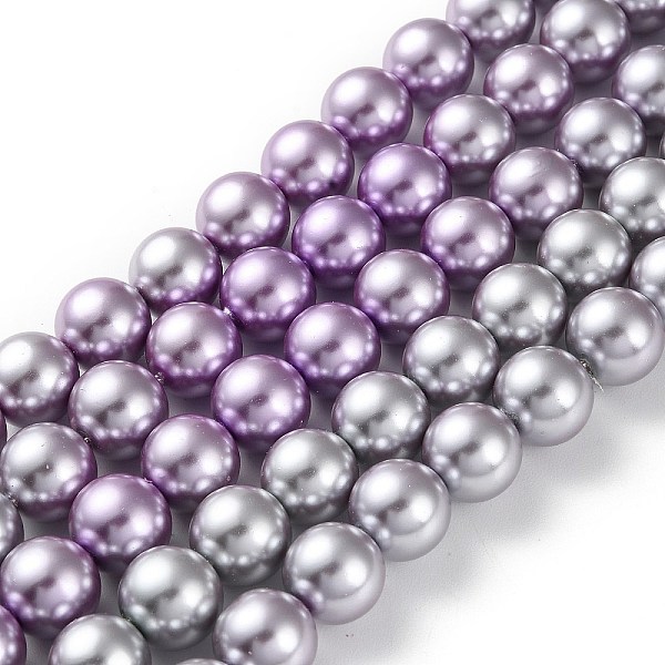 

PandaHall Eco-Friendly Grade A Glass Pearl Beads, Pearlized, Round, Lilac, 12mm, Hole: 1.2mm, about 35pcs/strand, 15.94''(40.5cm) Glass..., Purple