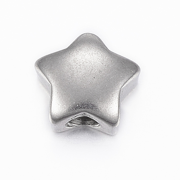 

PandaHall 304 Stainless Steel Beads, Star, Stainless Steel Color, 11x11x6mm, Hole: 3.5mm 304 Stainless Steel Star