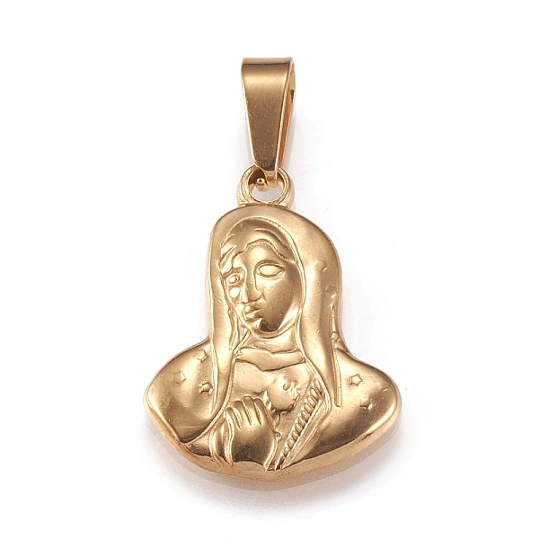

PandaHall 201 Stainless Steel Pendants, Virgin Mary, Golden, 22x16x2mm, Hole: 9x3mm 201 Stainless Steel Human