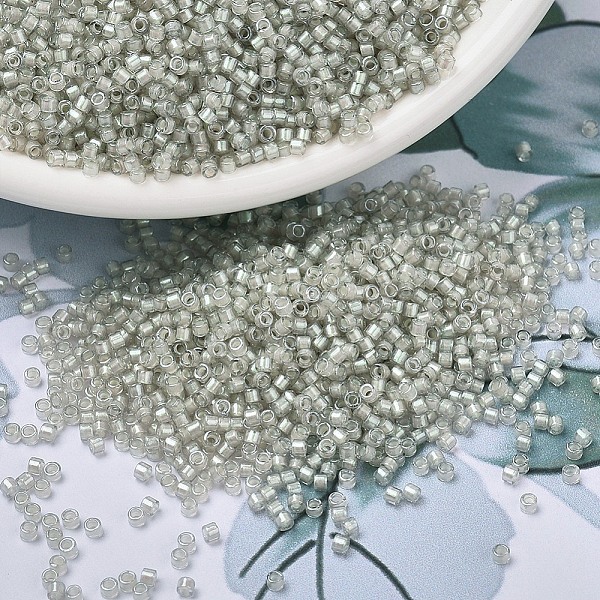 

PandaHall MIYUKI Delica Beads, Cylinder, Japanese Seed Beads, 11/0, (DB1711) Pearl Lined Gray Mist AB, 1.3x1.6mm, Hole: 0.8mm, about...