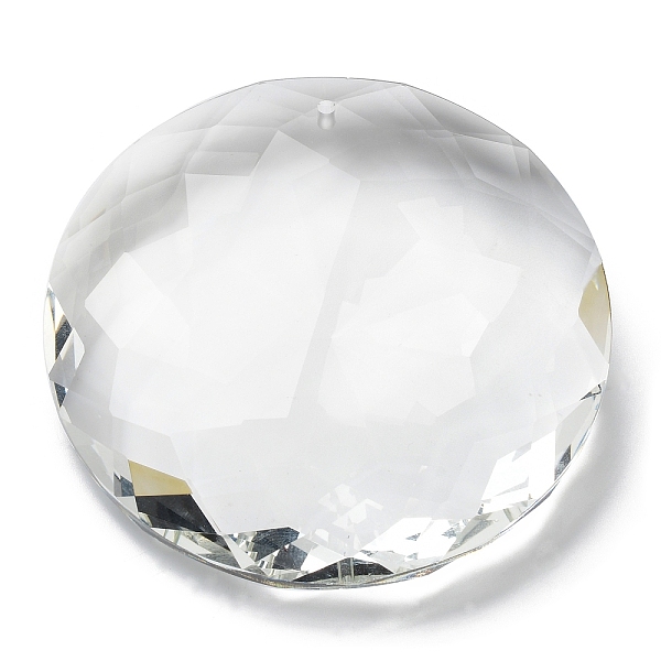 

PandaHall Transparent Glass Big Pendants, Faceted, Flat Round Charms, for Chandelier Crystal Hanging Pendants, Clear, 74x18.5mm, Hole: 2.5mm...