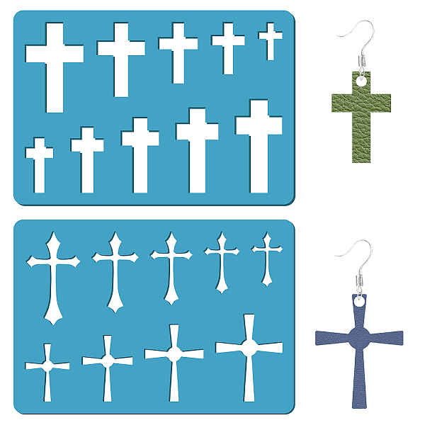 

PandaHall GORGECRAFT 2 Styles Cross Christian Symbol Stencil Jewelry Shape Template Reusable Christ Stencils Christmas Earrings Making...