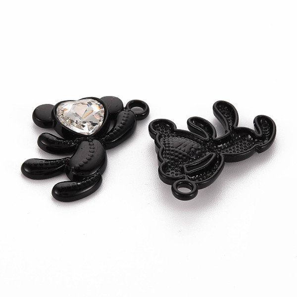 

PandaHall Spray Painted Alloy Rhinestone Pendants, Cadmium Free & Lead Free, Bear, Black, 26.5x21.5x4.5mm, Hole: 2mm Alloy+Rhinestone Bear...