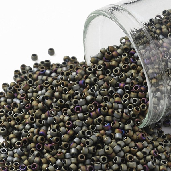 

PandaHall TOHO Round Seed Beads, Japanese Seed Beads, (614) Matte Color Iris Brown, 15/0, 1.5mm, Hole: 0.7mm, about 15000pcs/50g Glass Brown
