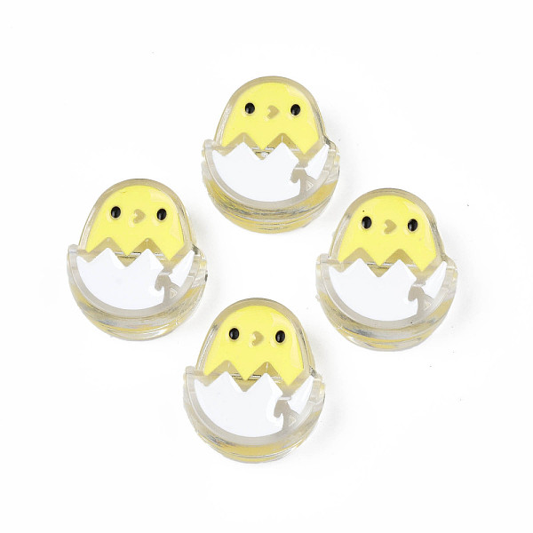 

PandaHall Transparent Acrylic Beads, with Enamel, Egg, WhiteSmoke, 26x22x9mm, Hole: 3mm Acrylic Egg White