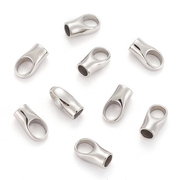 

PandaHall 304 Stainless Steel Cord Ends, End Caps, Stainless Steel Color, 19x10x8mm, Hole: 7x9mm, 6mm inner diameter 304 Stainless Steel